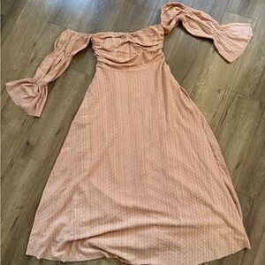Worth Collective Tiered Sleeve Maxi Dress. Sweetheart neckline. Size Small.